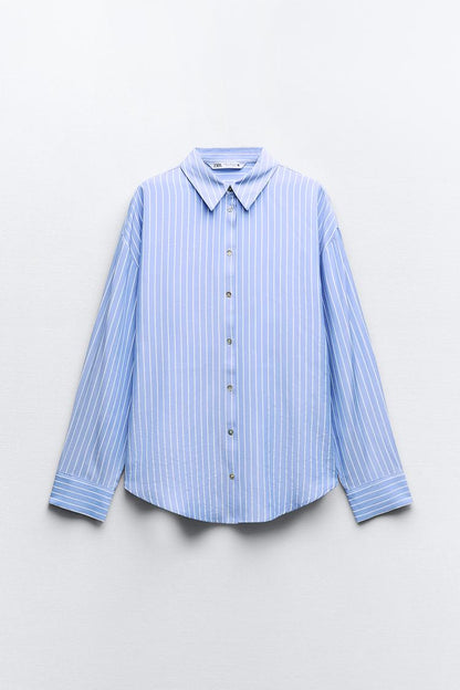 Camisa Zara Oversized Listrada