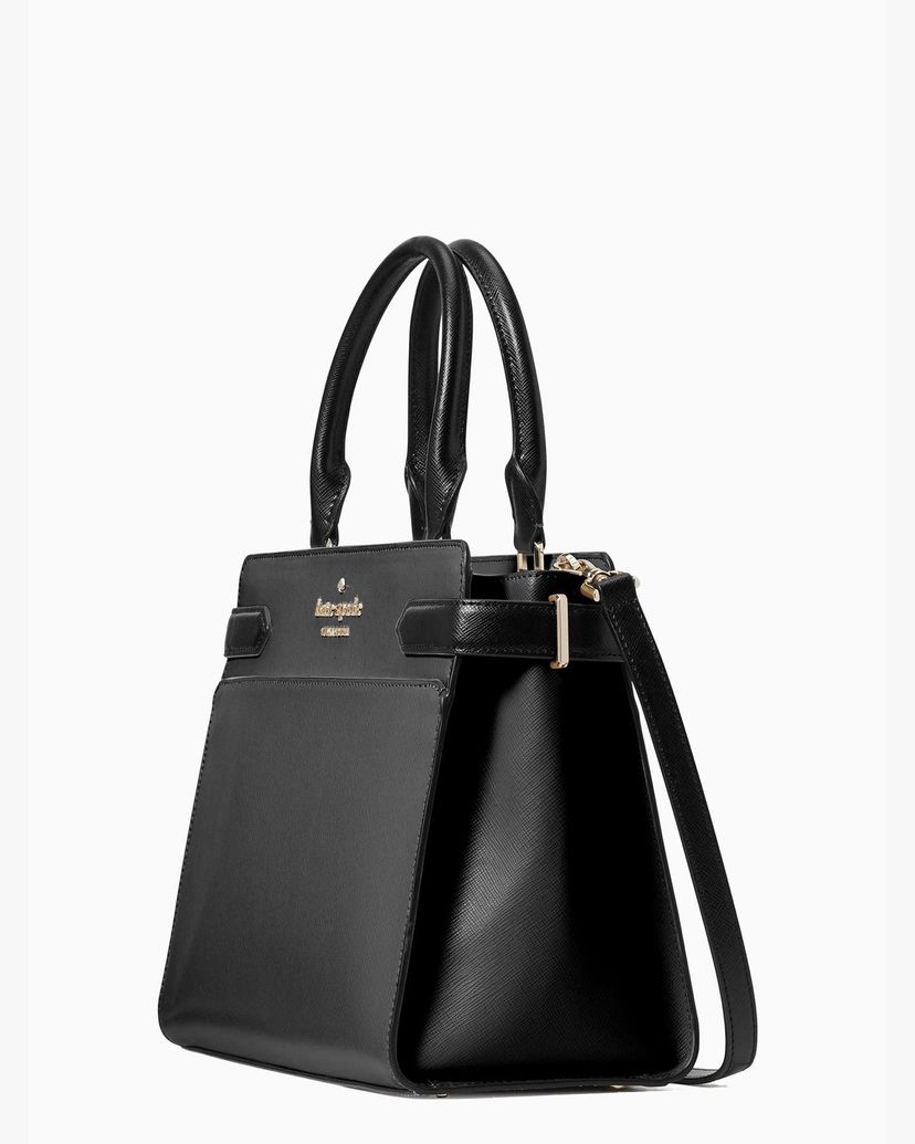 Bolsa Kate Spade Staci Medium Satchel Saffiano Black