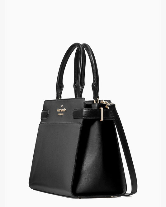 Bolsa Kate Spade Staci Medium Satchel Saffiano Black