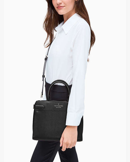 Bolsa Kate Spade Staci Medium Satchel Saffiano Black